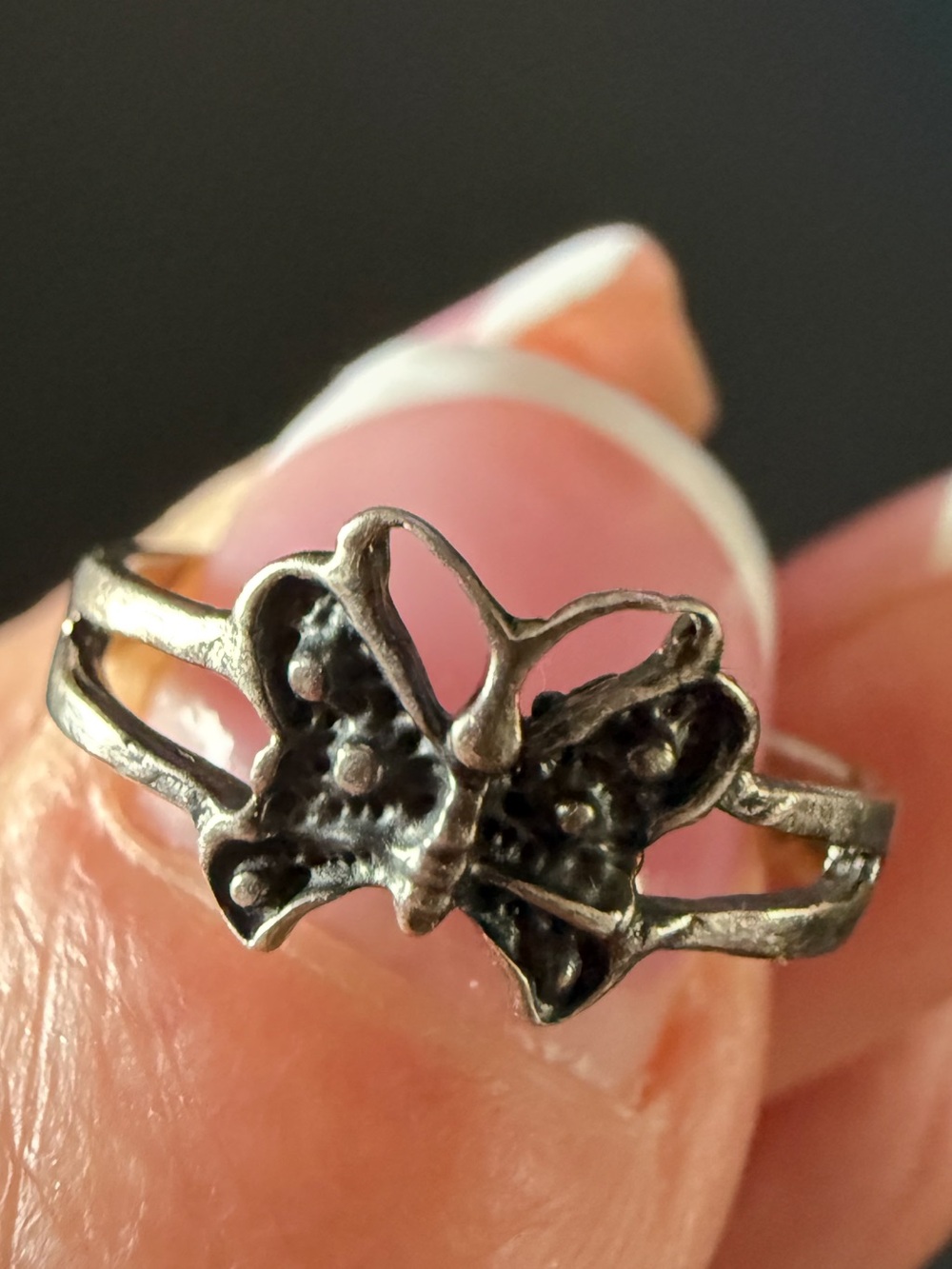 Sterling Silver Butterfly Adjustable Toe Ring -